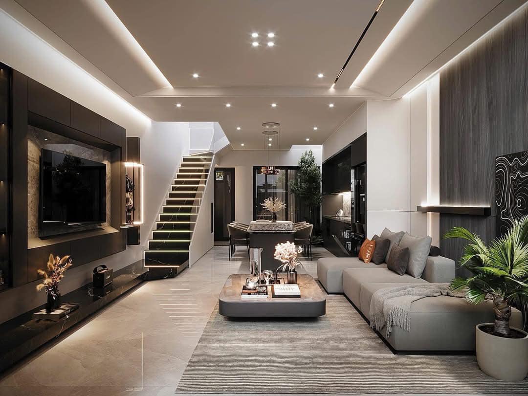 Nhà phố hiện đại 2 tầng 1 tum 5x20m – Không gian sống tiện nghi