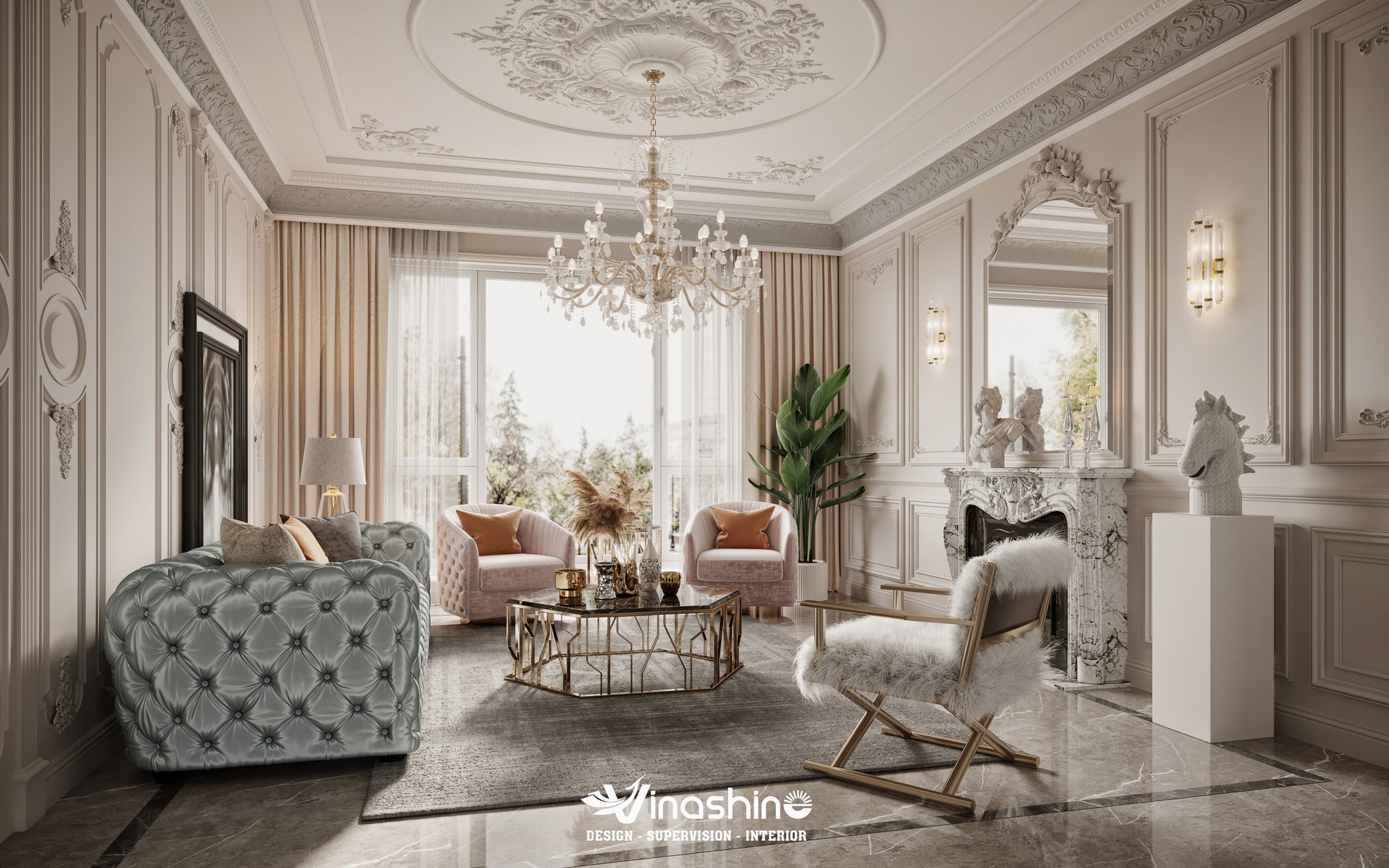 Mẫu căn hộ thiết kế nội thất theo phong cách Luxury