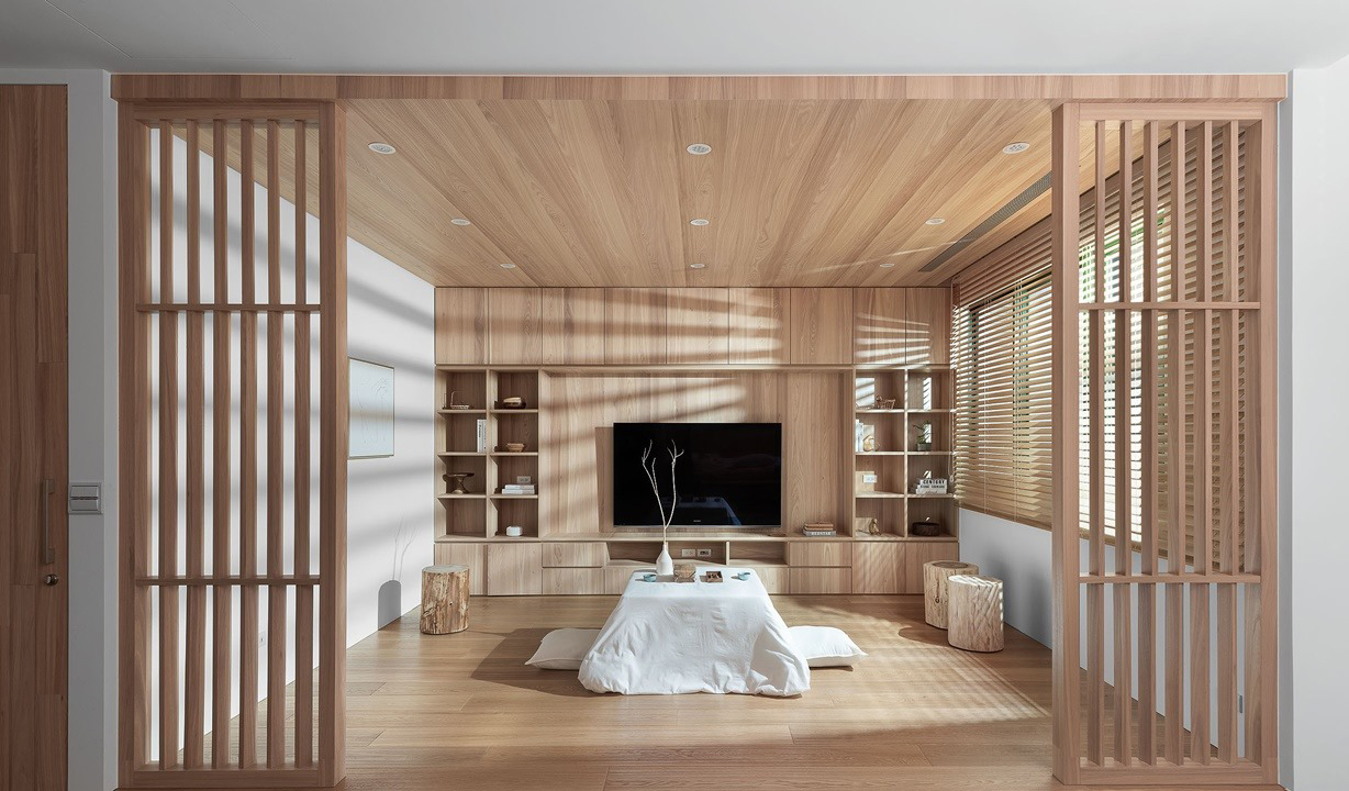 Mẫu phòng khách kiểu Nhật đơn giản và hiện đại